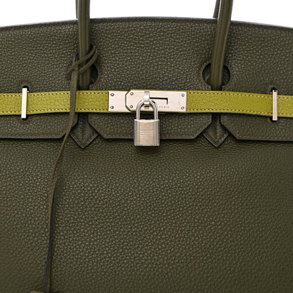 Hermes Togo Chevre Mysore Bi-Color Birkin 35 Vert Veronese Vert Anis 8 of 13
