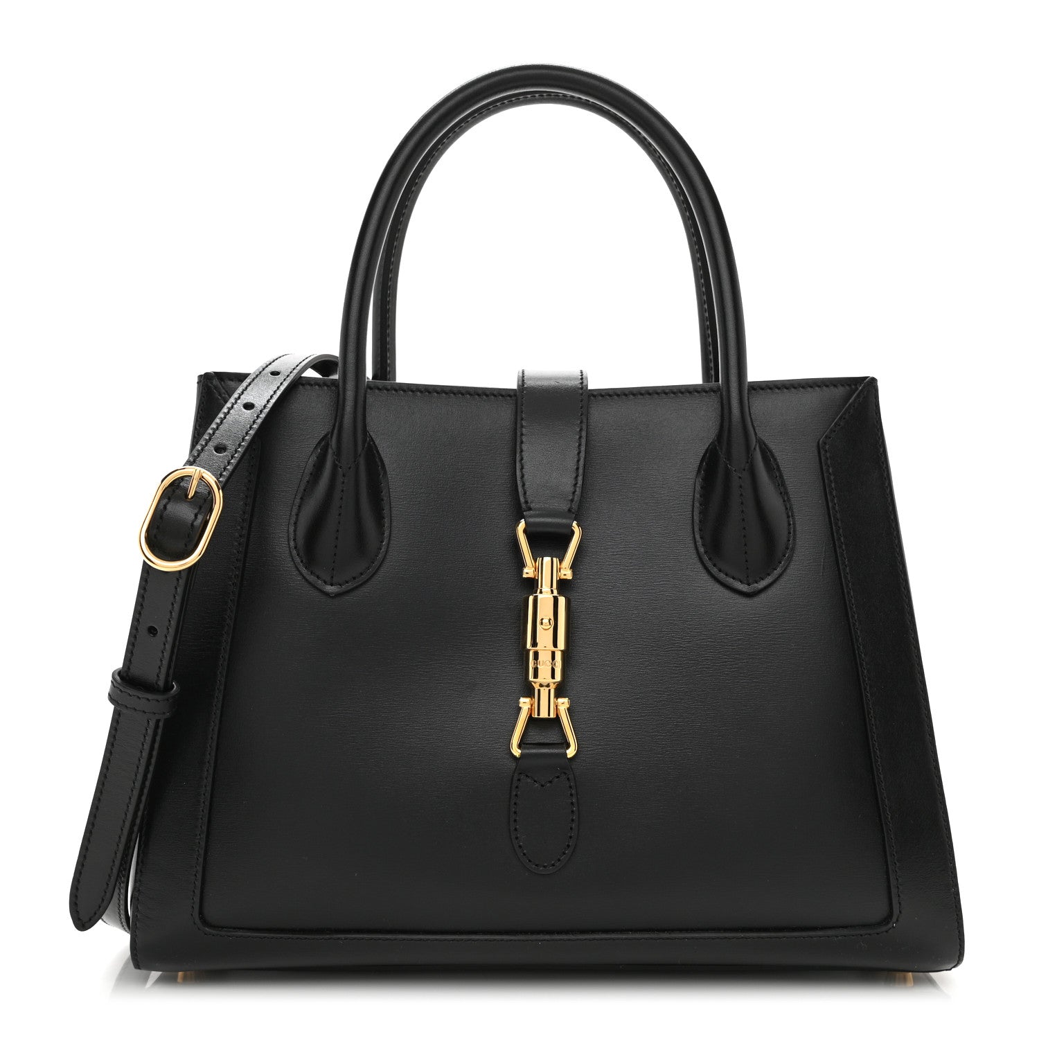 Gucci Boarded Plutone Calfskin Medium Jackie 1961 Tote Black 1 of 10