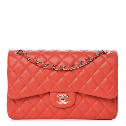 Chanel Caviar Quilted Jumbo Double Flap Red 1 of 8