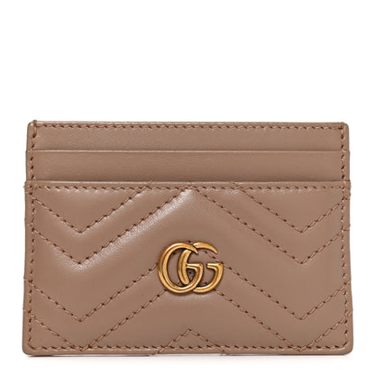 Gucci Calfskin Matelasse GG Marmont Card Holder Porcelain Rose 1 of 7