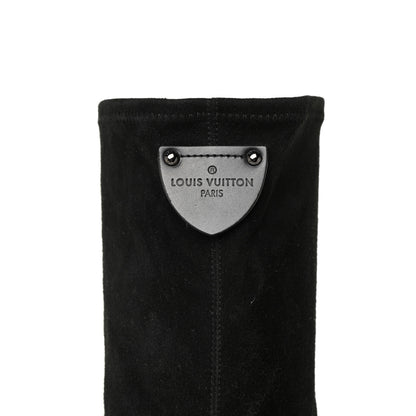 Louis Vuitton Suede Calfskin Monogram Podium Platform Thigh Boots 37 Black 13 of 13
