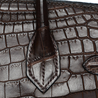 Hermes Matte Niloticus Crocodile Birkin 30 Chocolate 24 of 27