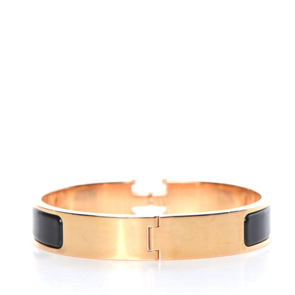 Hermes Enamel Narrow Clic Clac H Bracelet GM Black 3 of 5