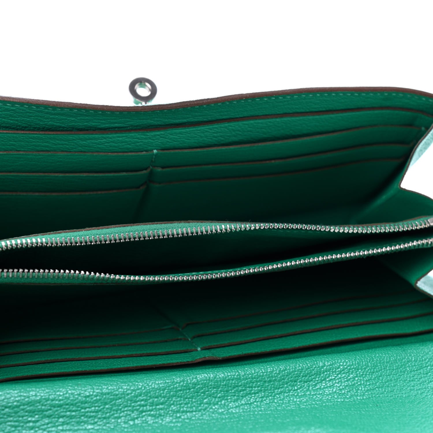 Hermes Chevre Mysore Kelly Longue Wallet Menthe 5 of 5