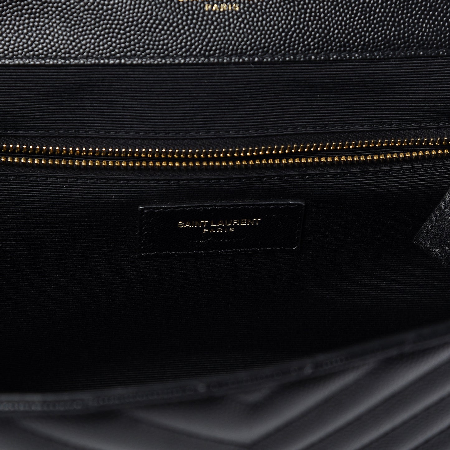 Grain De Poudre Matelasse Chevron Large Monogram Satchel Black