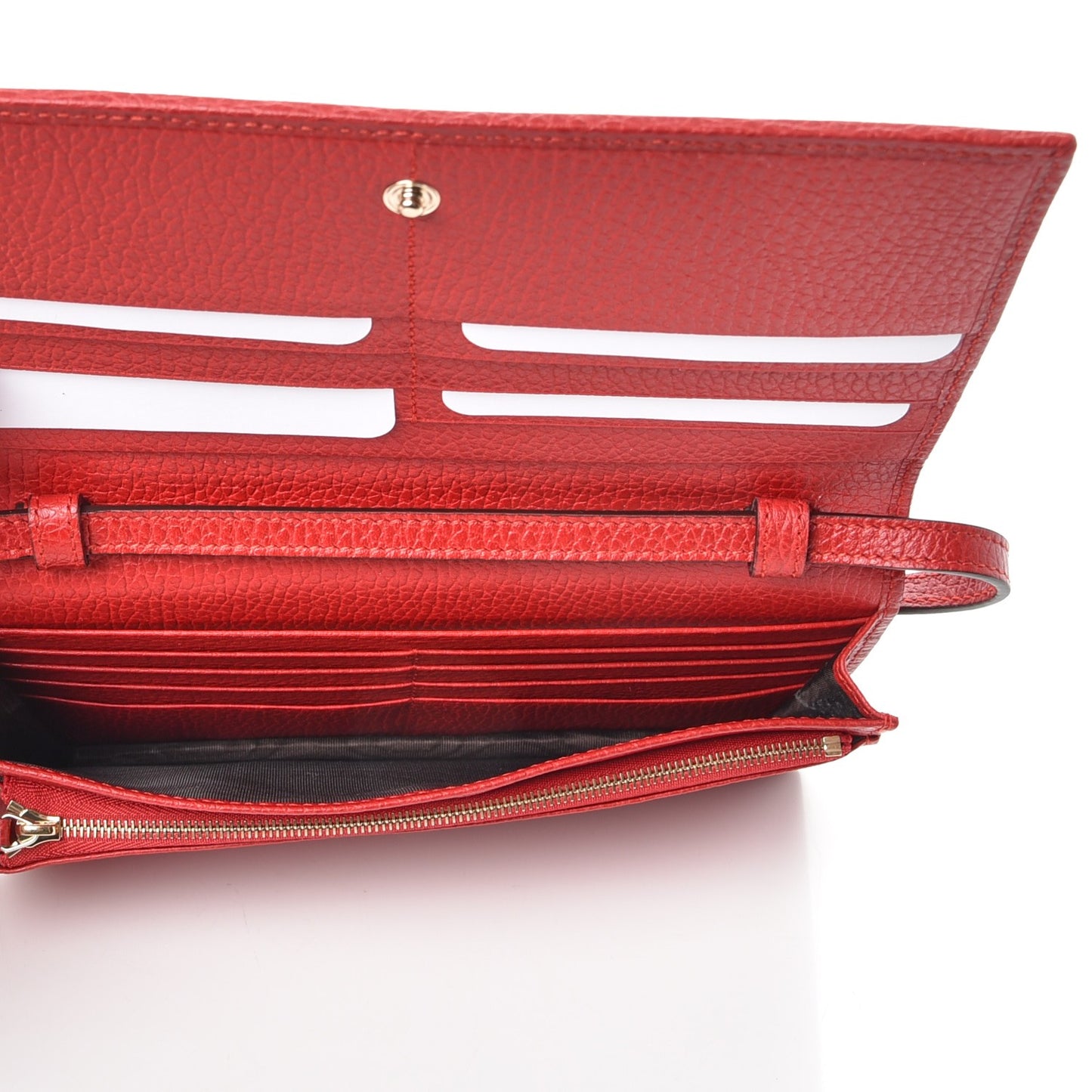 Dollar Calfskin Mini Swing Wallet Bag Red