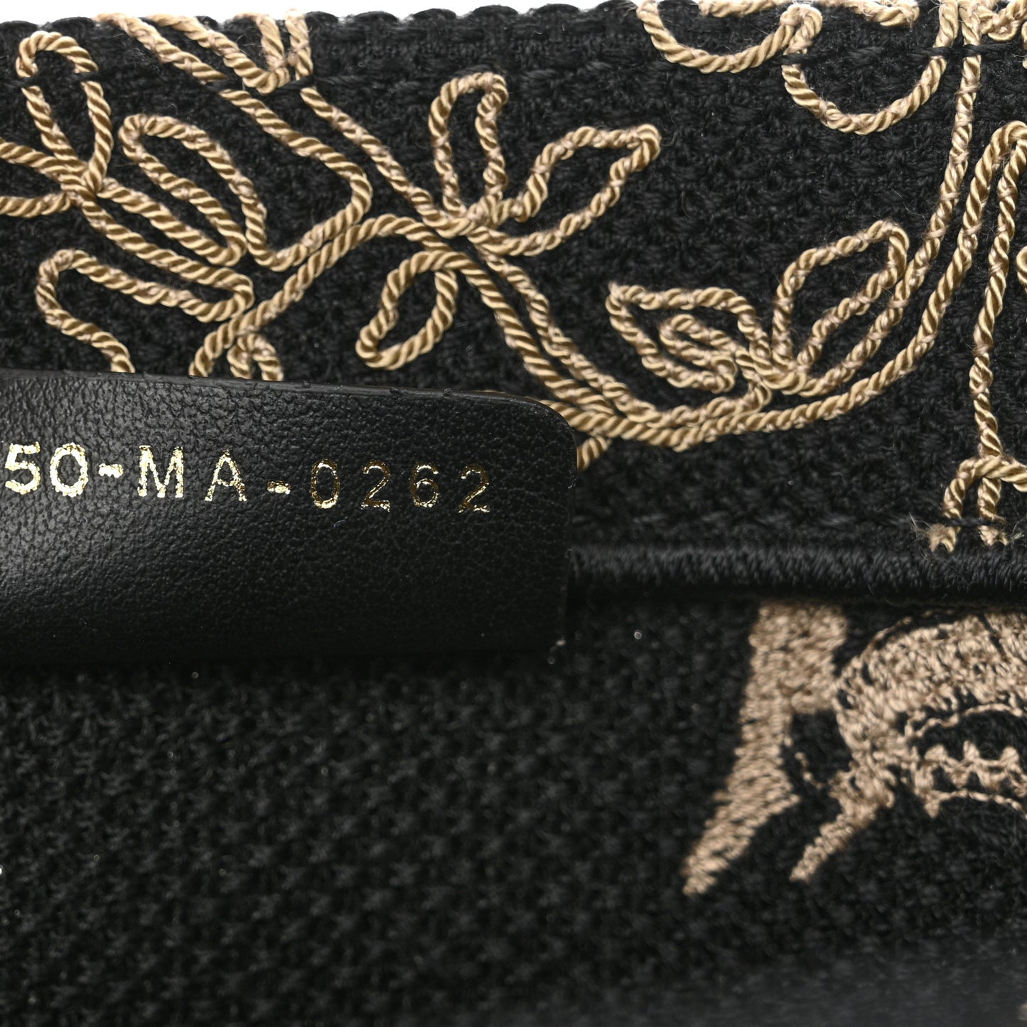 Canvas Embroidered Large Ornamental Cornely Book Tote Black Beige