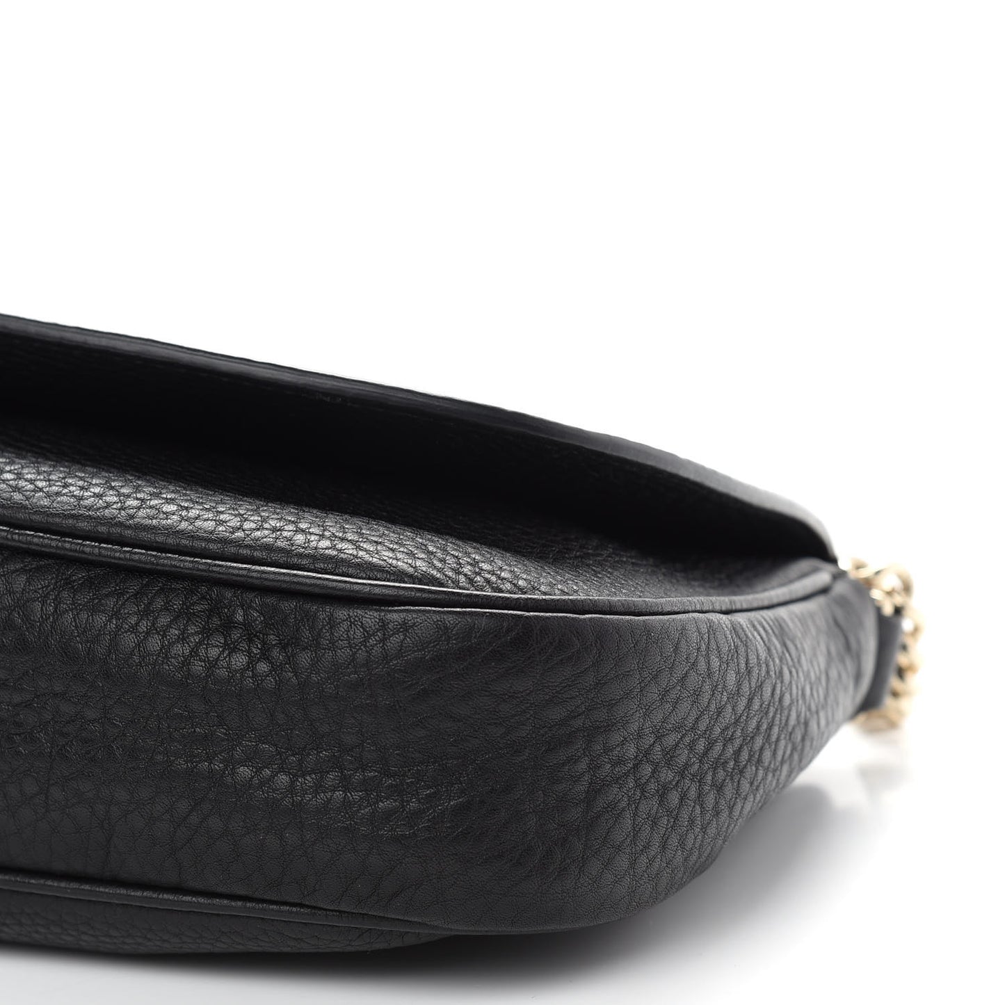Pebbled Calfskin Medium Soho Flap Crossbody Black