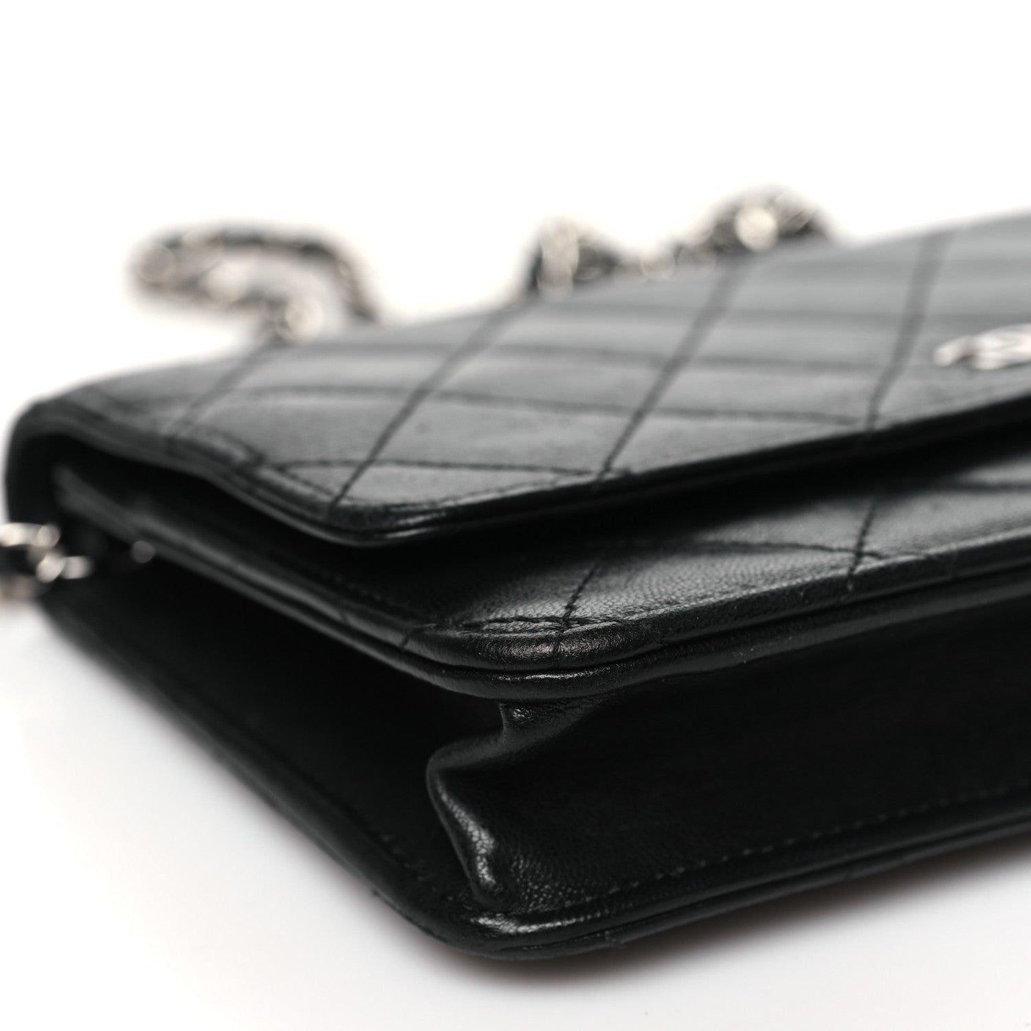 Chanel Lambskin Quilted Wallet On Chain WOC Black 10 of 11