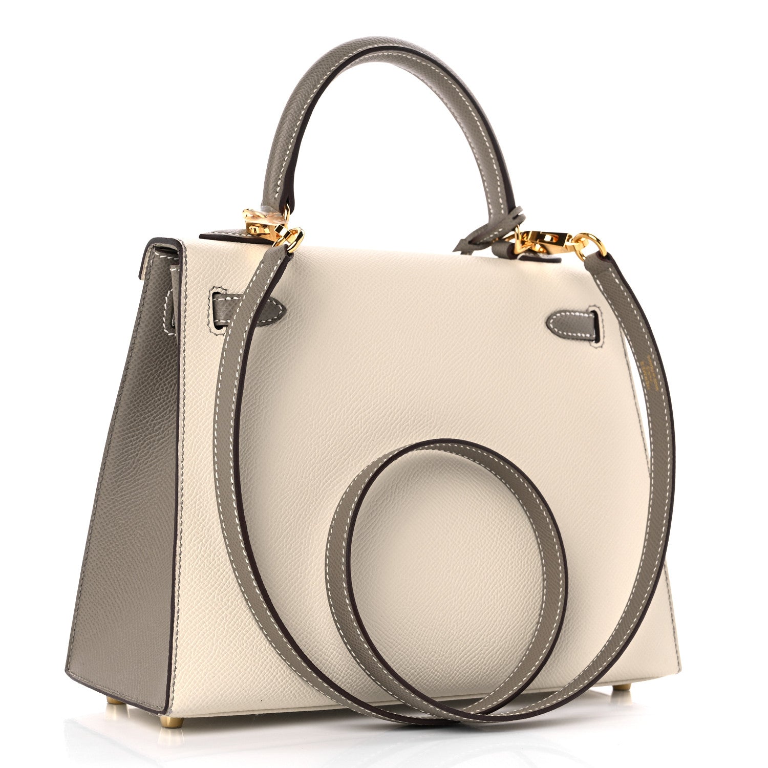 Hermes Epsom Bi-Color Horseshoe Kelly Sellier 25 Craie Gris Asphalte 3 of 8