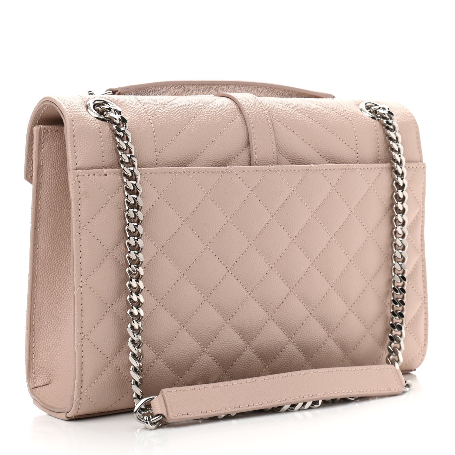 Saint Laurent Grain De Poudre Textured Mixed Matelasse Medium Triquilt Monogram Satchel Marble Pink 2 of 14