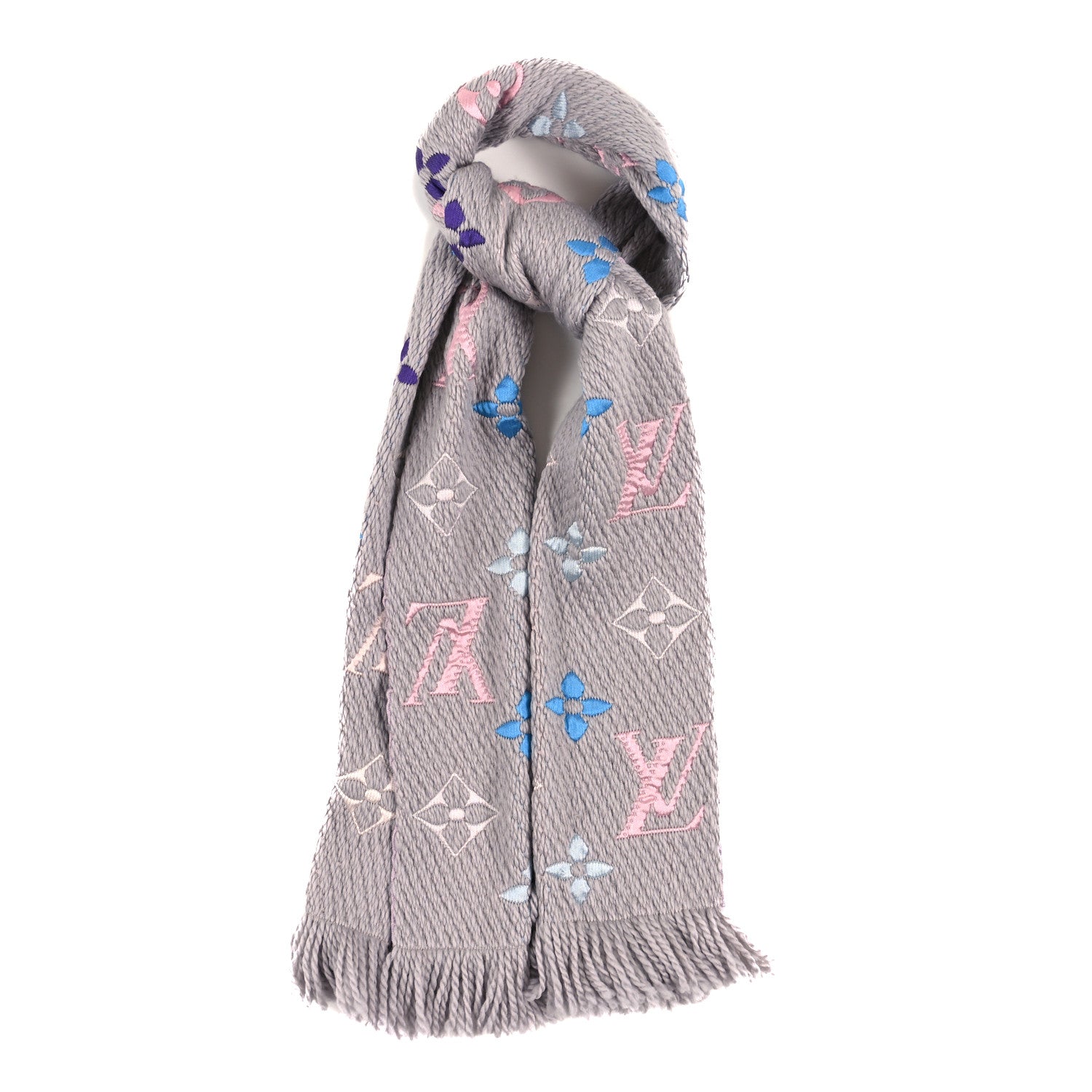 Louis Vuitton Wool Silk Logomania Shine Scarf Rainbow 1 of 4