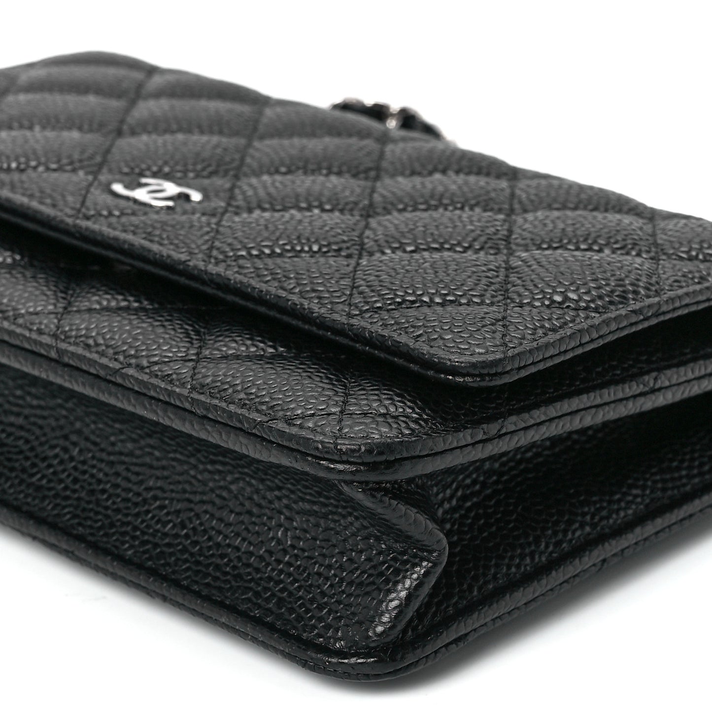 Caviar Quilted Wallet on Chain WOC Black