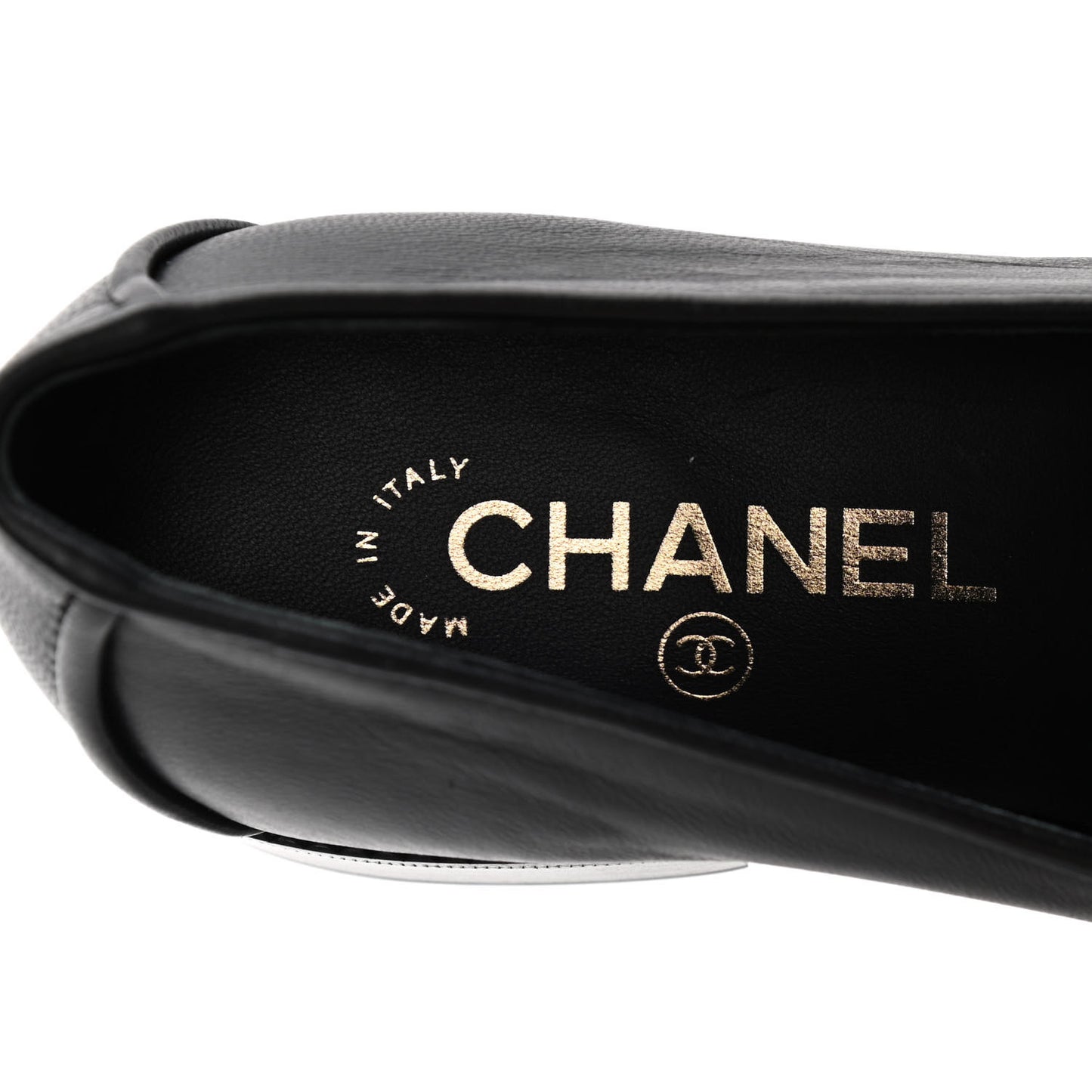 Lambskin Quilted Womens CC Loafers 39 Black