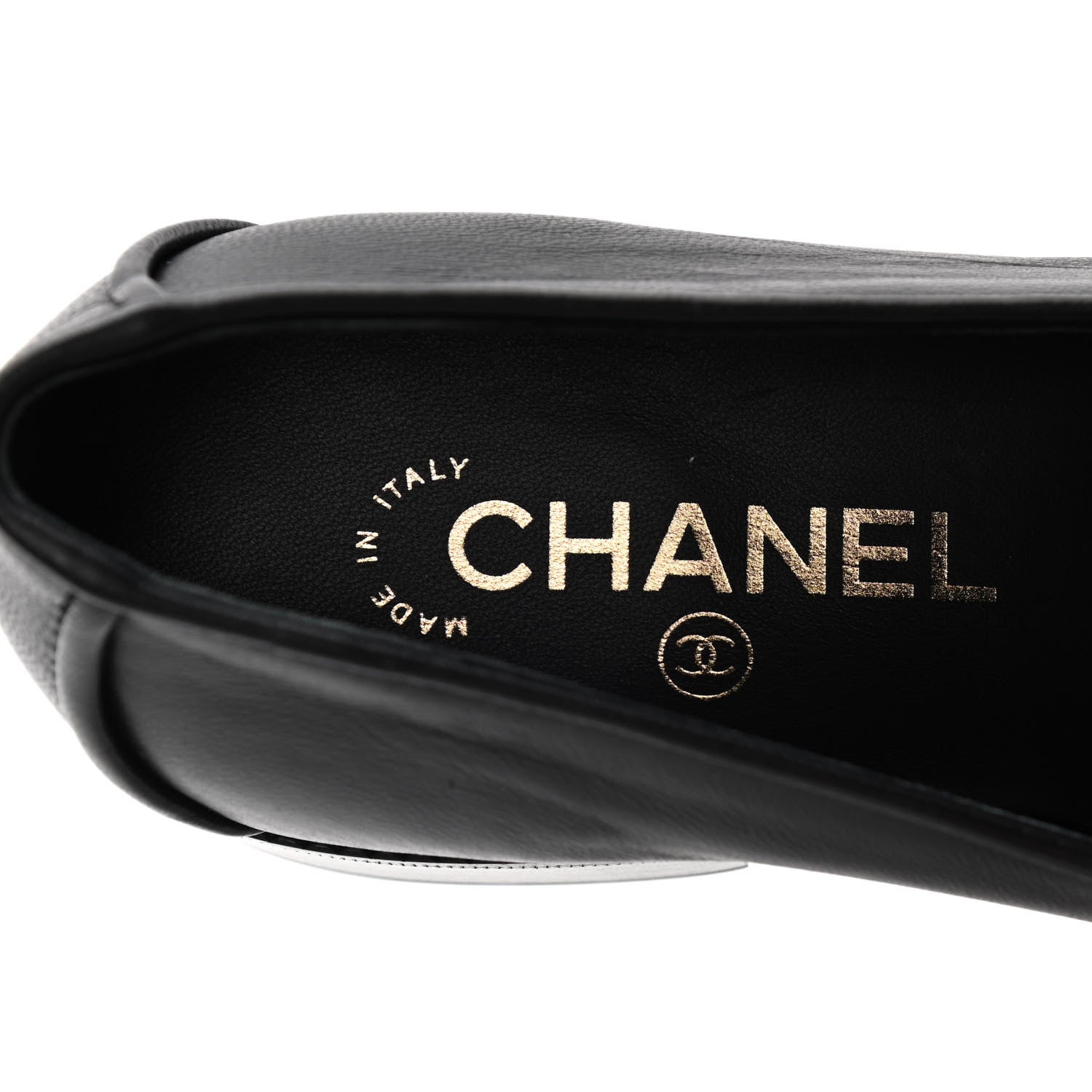 Chanel Lambskin Quilted Womens CC Loafers 39 Black 9 of 10