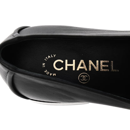 Chanel Lambskin Quilted Womens CC Loafers 39 Black 9 of 10