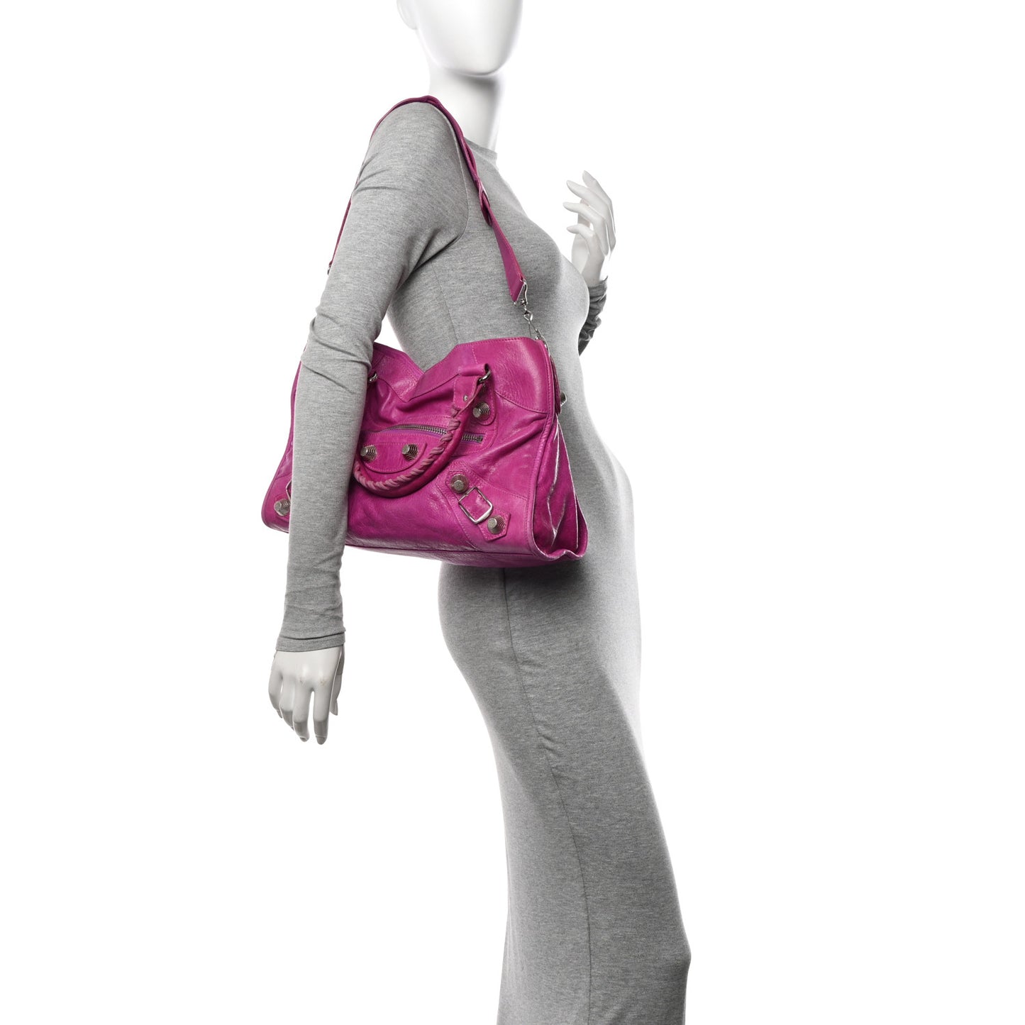 Agneau Giant 21 Silver Hardware City Cyclamen Fucsia