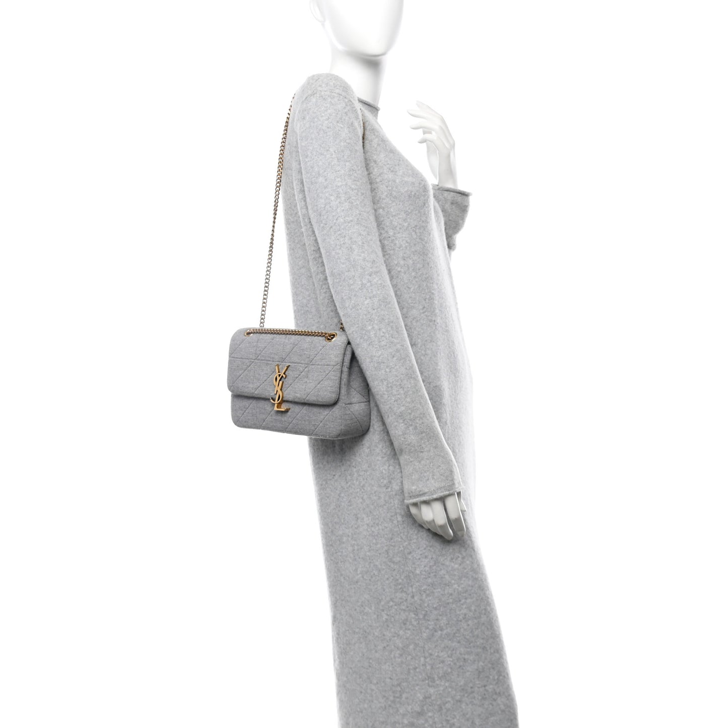 Jersey Wool Patchwork Monogram Medium Jamie Grey