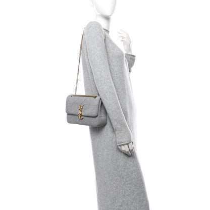 Saint Laurent Jersey Wool Patchwork Monogram Medium Jamie Grey 2 of 11
