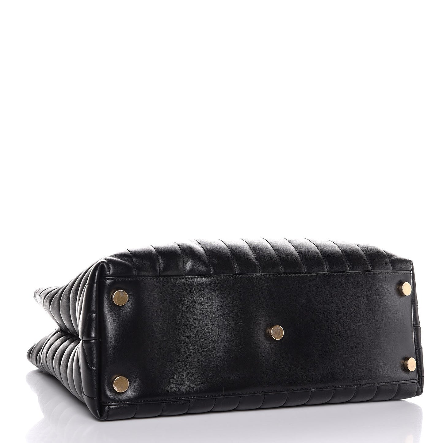 Calfskin Y Quilted Monogram Large Loulou Shopper Black