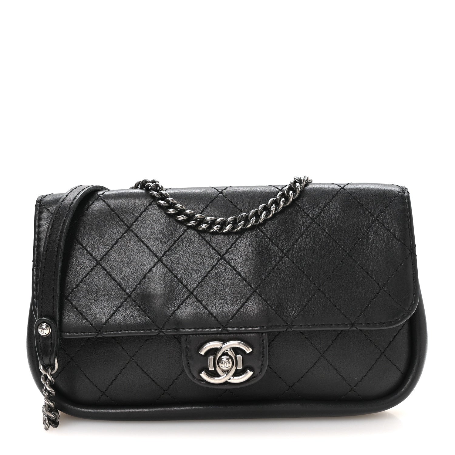 Chanel Calfskin Stitched Medium CC Sellier Flap Black 1 of 13