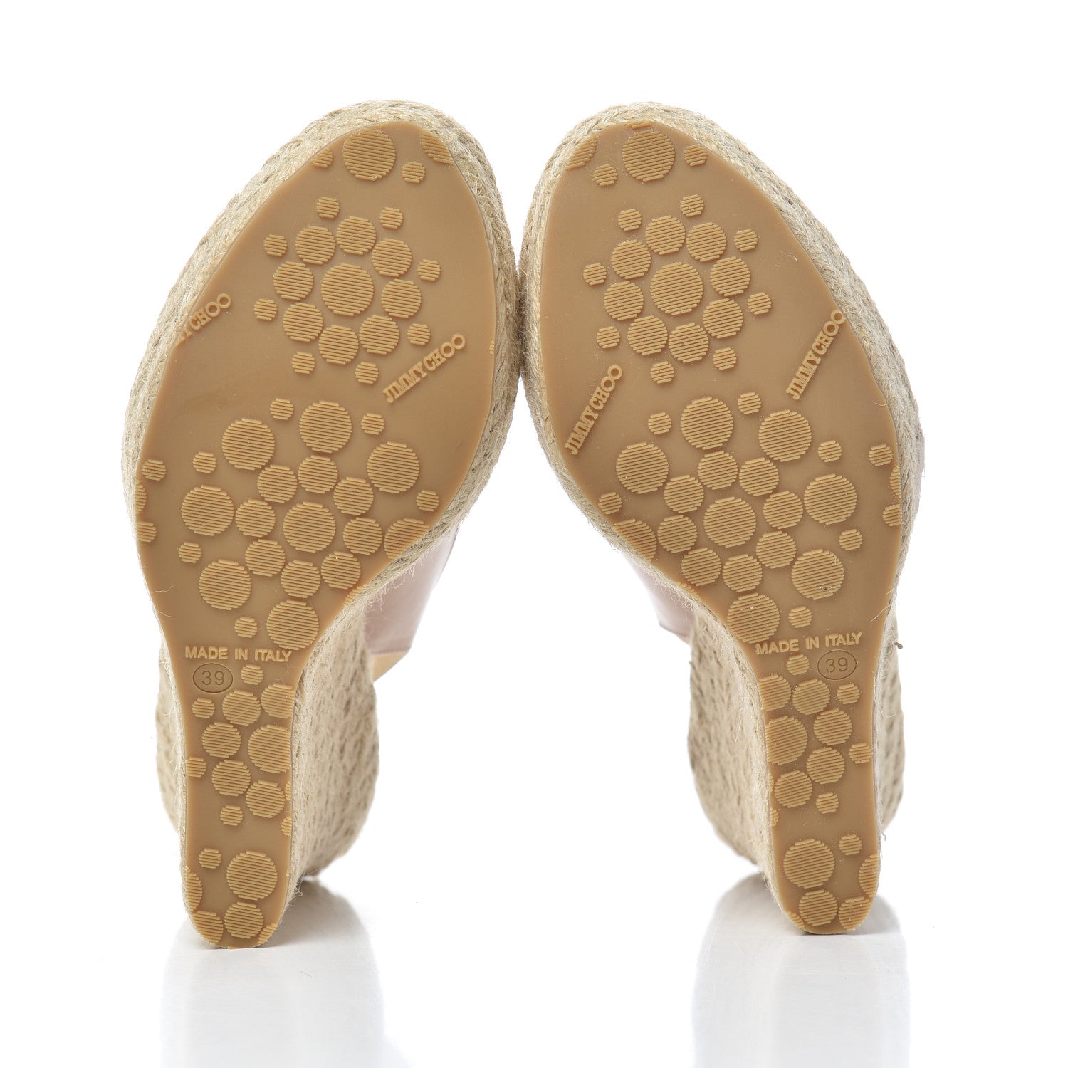 Jimmy Choo Nappa Polar Slingback Espadrille Wedges 39 Nude 5 of 14