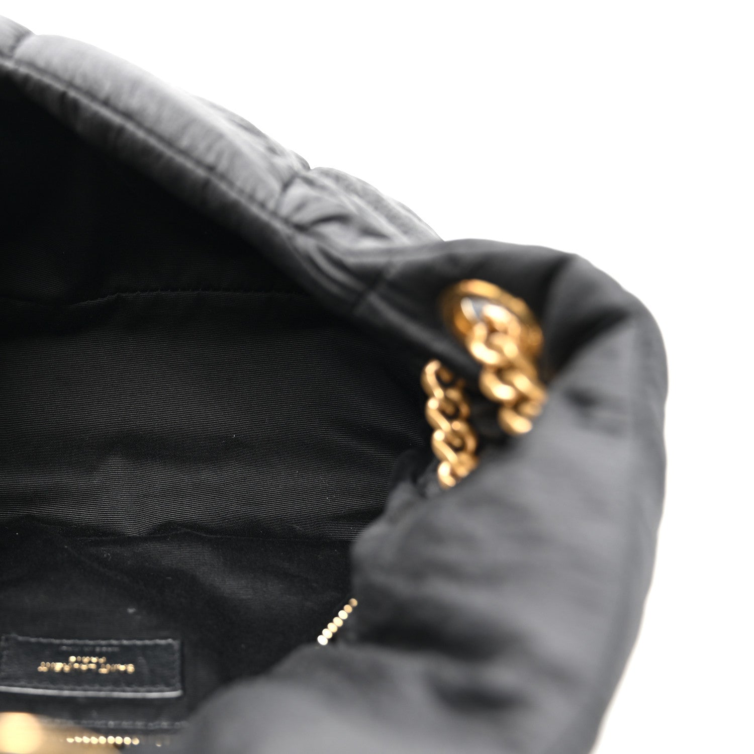 Saint Laurent Nylon Quilted Small Loulou Puffer Monogram Chain Satchel Black 4 of 9
