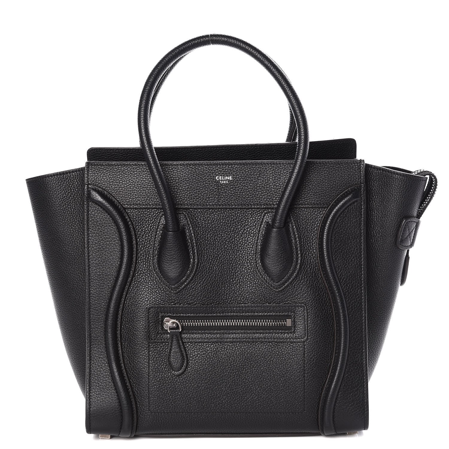 Celine Drummed Calfskin Micro Luggage Black 1 of 10
