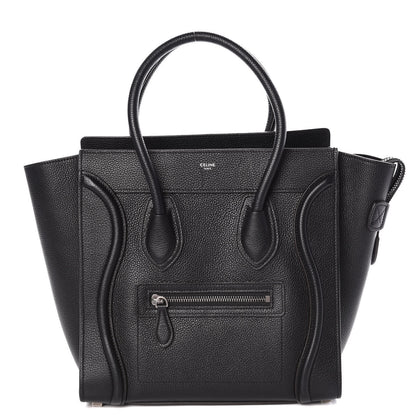 Celine Drummed Calfskin Micro Luggage Black 1 of 10