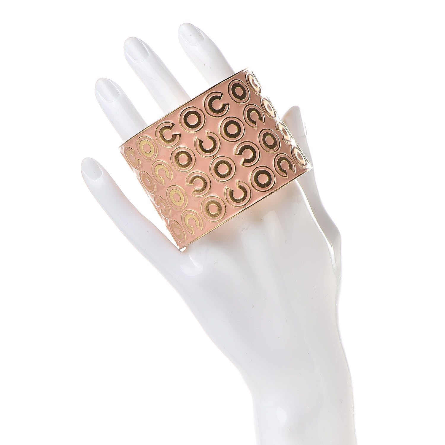 Chanel Resin Coco Cuff Pink Gold 2 of 8