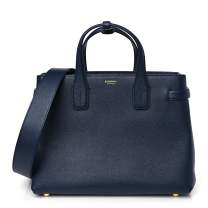 Burberry Derby Calfskin Vintage Check Medium Banner Tote Regency Blue 1 of 8