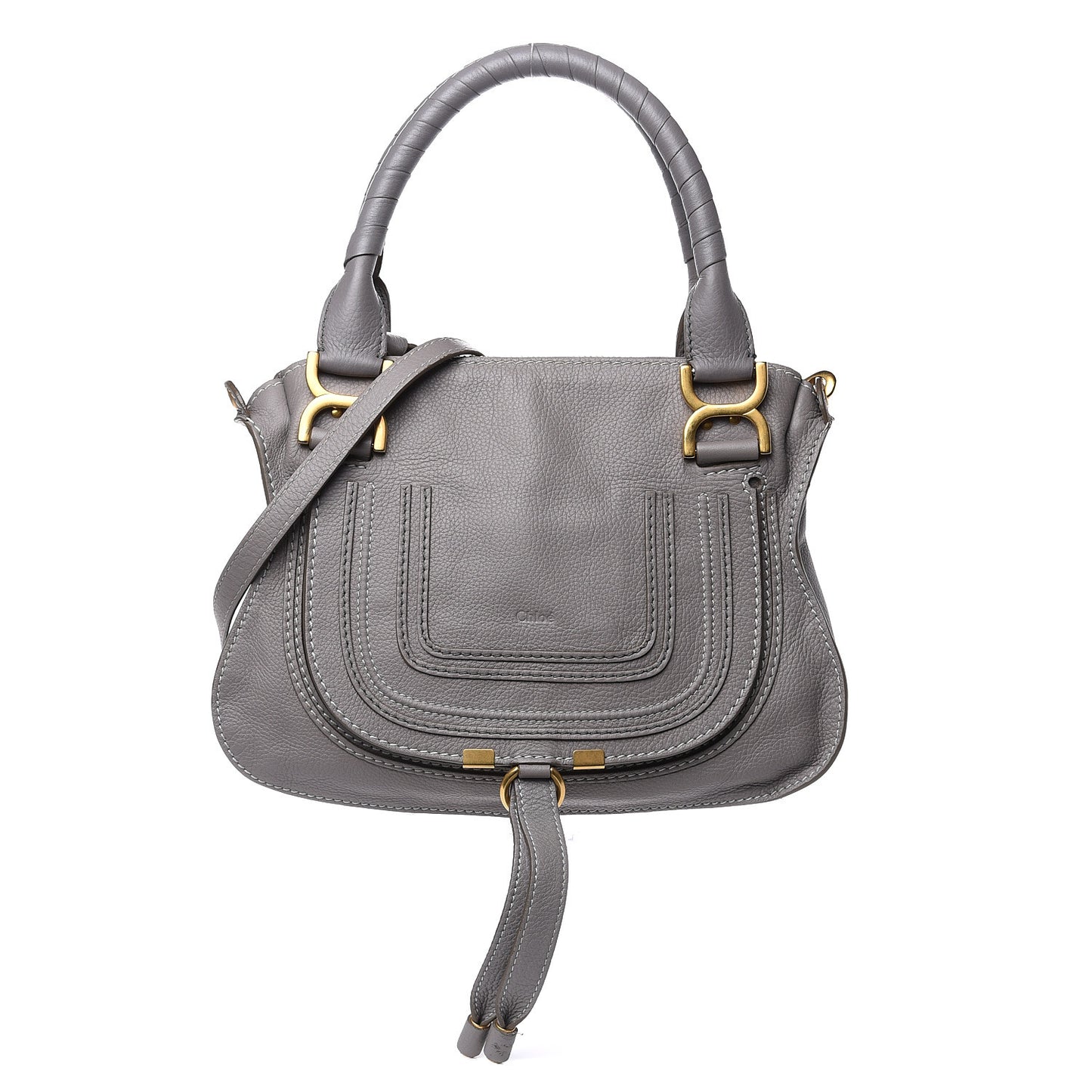 Calfskin Small Marcie Satchel Cashmere Grey