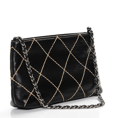 Chanel Lambskin Surpique Stitch Pochette Black 3 of 7