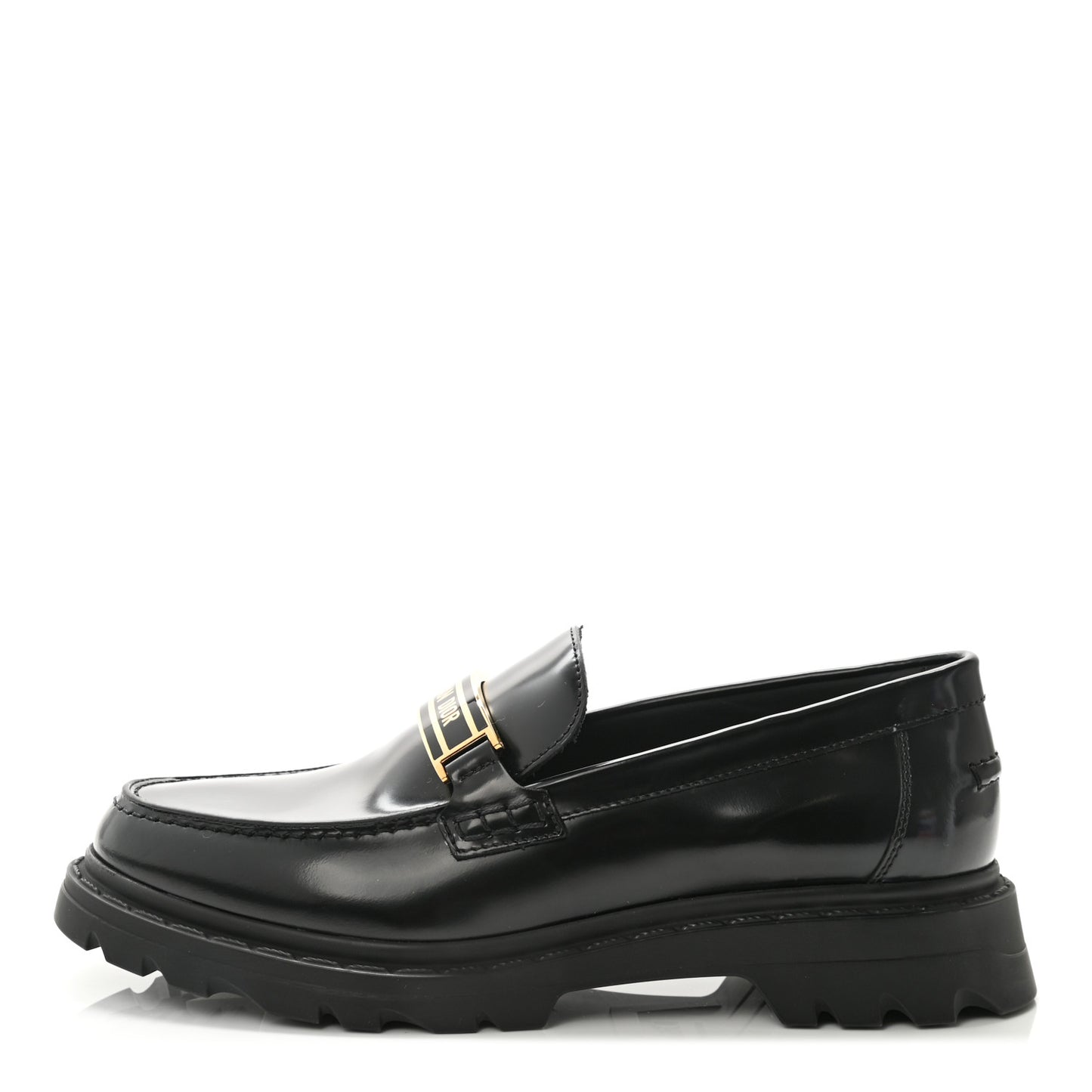 Brushed Calfskin Dior Code Lug Sole 15mm Loafers 38.5 Black