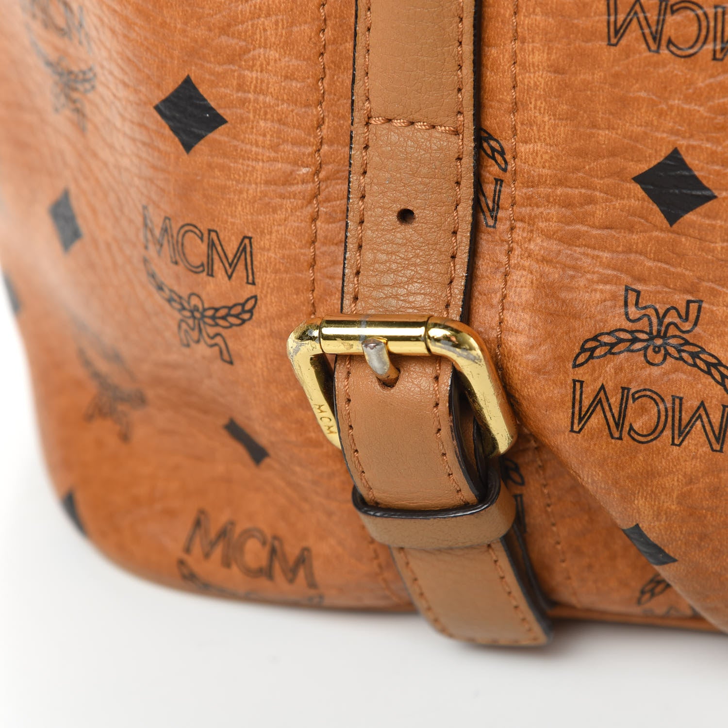 MCM Visetos Medium Essentials Shopper Tote Cognac 15 of 20