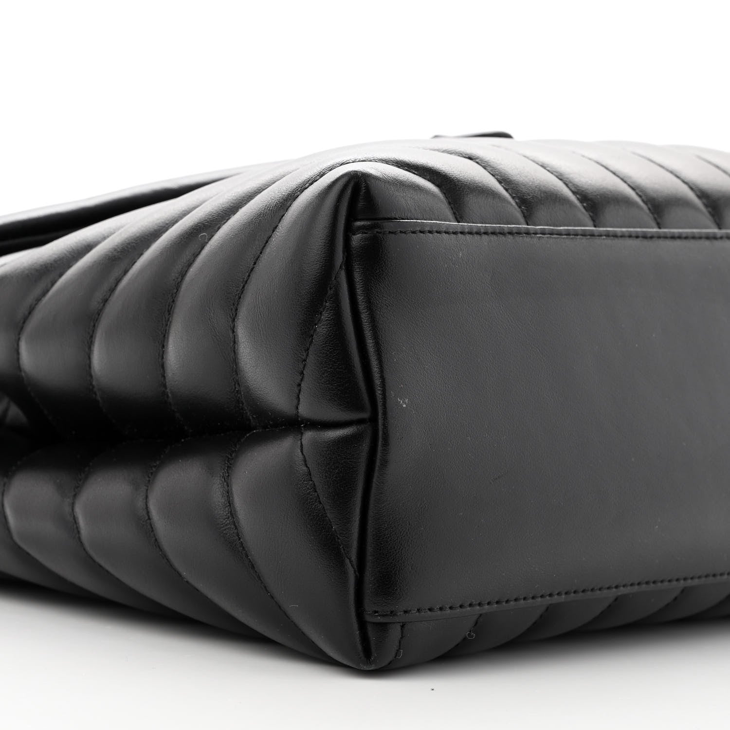 Saint Laurent Calfskin Y Quilted Monogram Monochrome Medium Loulou Chain Satchel Black 8 of 9