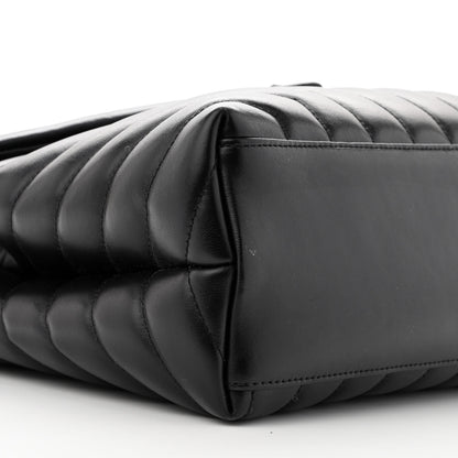 Saint Laurent Calfskin Y Quilted Monogram Monochrome Medium Loulou Chain Satchel Black 8 of 9