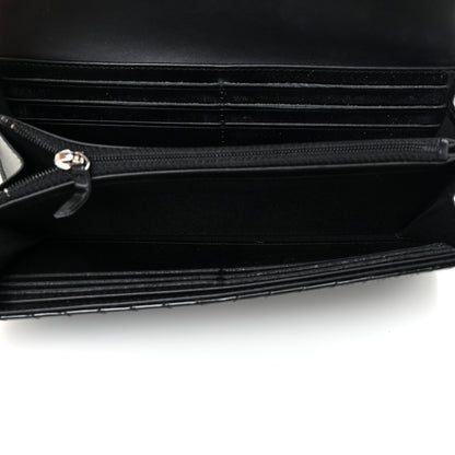 Chanel Patent Chevron Quilted Large Gusset Flap Wallet Black 6 of 21