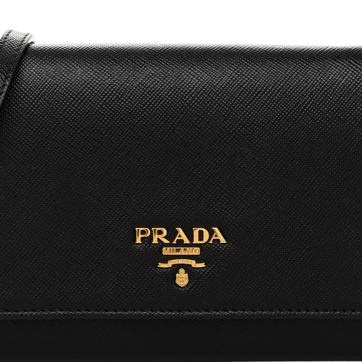 Prada Saffiano Vernice Mini Crossbody Wallet Black 7 of 9