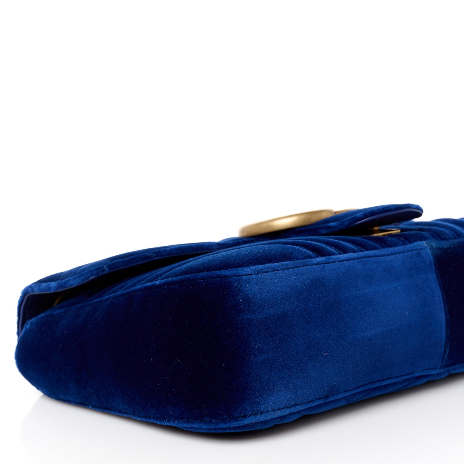 Gucci Velvet Matelasse Medium GG Marmont Shoulder Bag Cobalt Blue 10 of 11