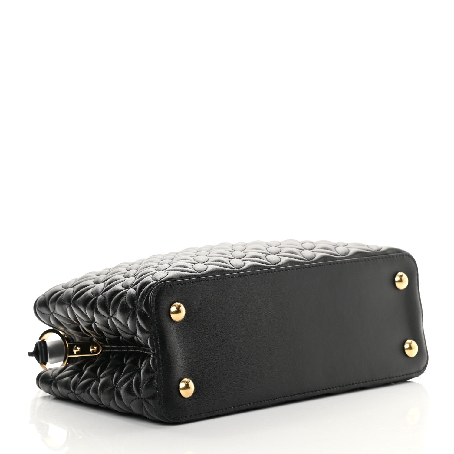 Louis Vuitton Lambskin Quilted Flower Capucines PM Black 5 of 12