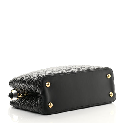 Louis Vuitton Lambskin Quilted Flower Capucines PM Black 5 of 12