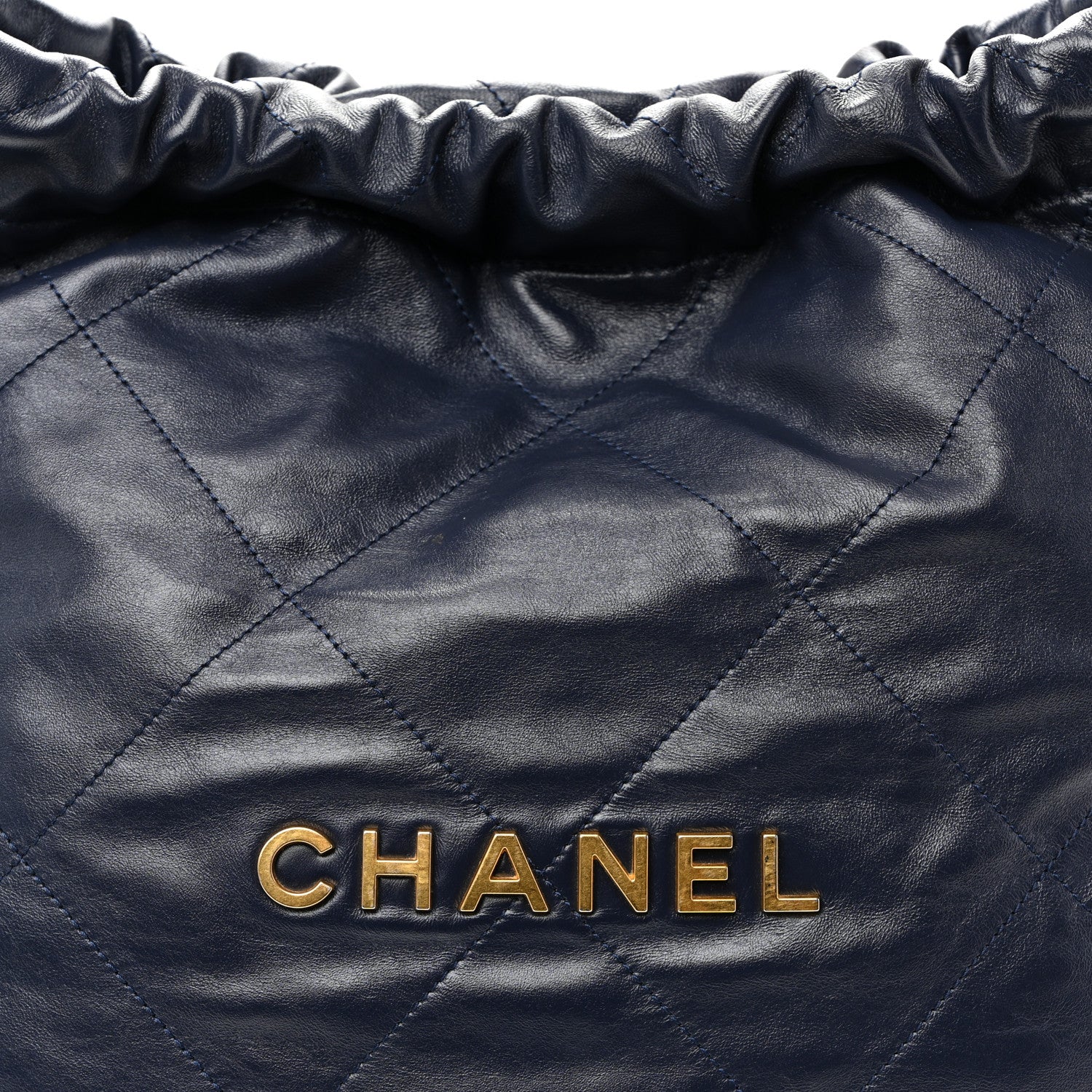 Chanel Shiny Calfskin Quilted Small Chanel 22 Navy 9 of 11
