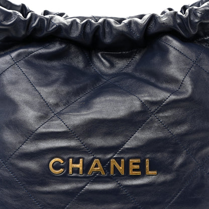 Chanel Shiny Calfskin Quilted Small Chanel 22 Navy 9 of 11