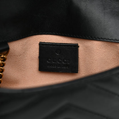 Gucci Calfskin Matelasse Super Mini GG Marmont Shoulder Bag Black 6 of 8