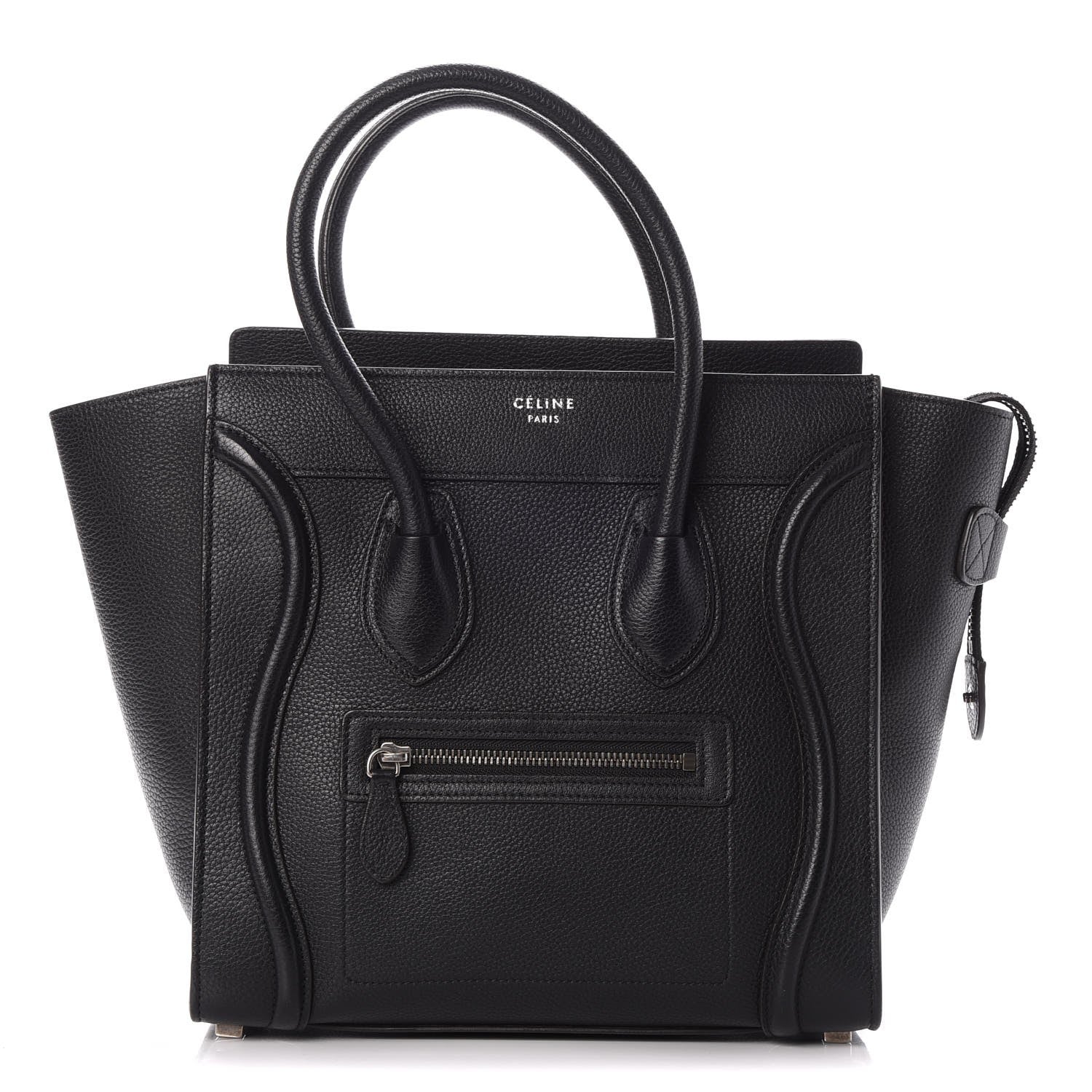 Celine Drummed Calfskin Micro Luggage Black 1 of 8