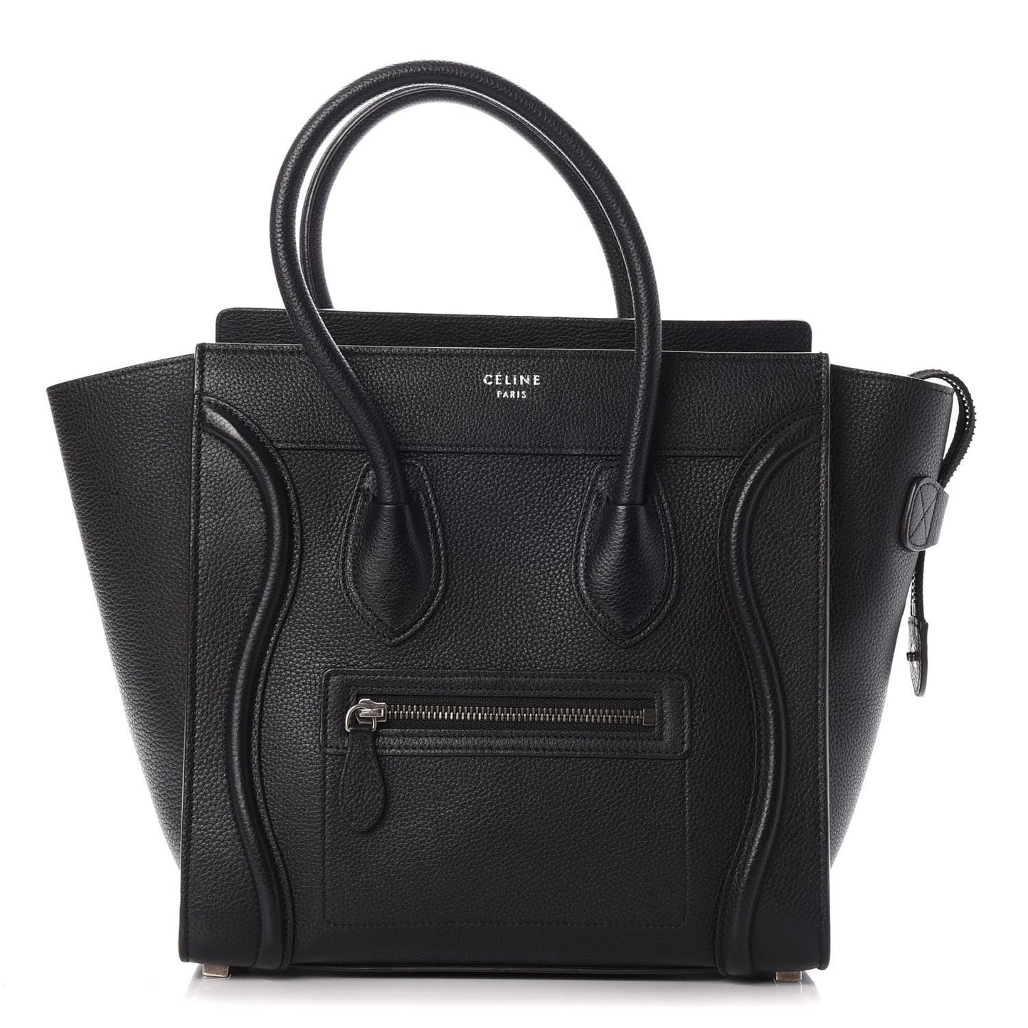 Drummed Calfskin Micro Luggage Black
