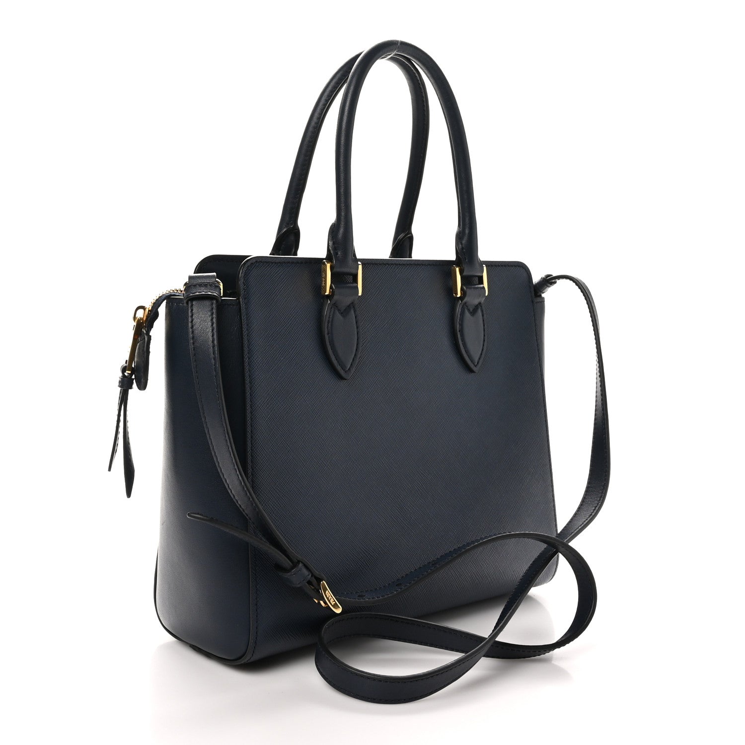 Prada Saffiano Soft Calfskin Small Zippered Tote Baltico 3 of 9