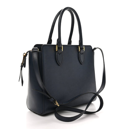 Prada Saffiano Soft Calfskin Small Zippered Tote Baltico 3 of 9