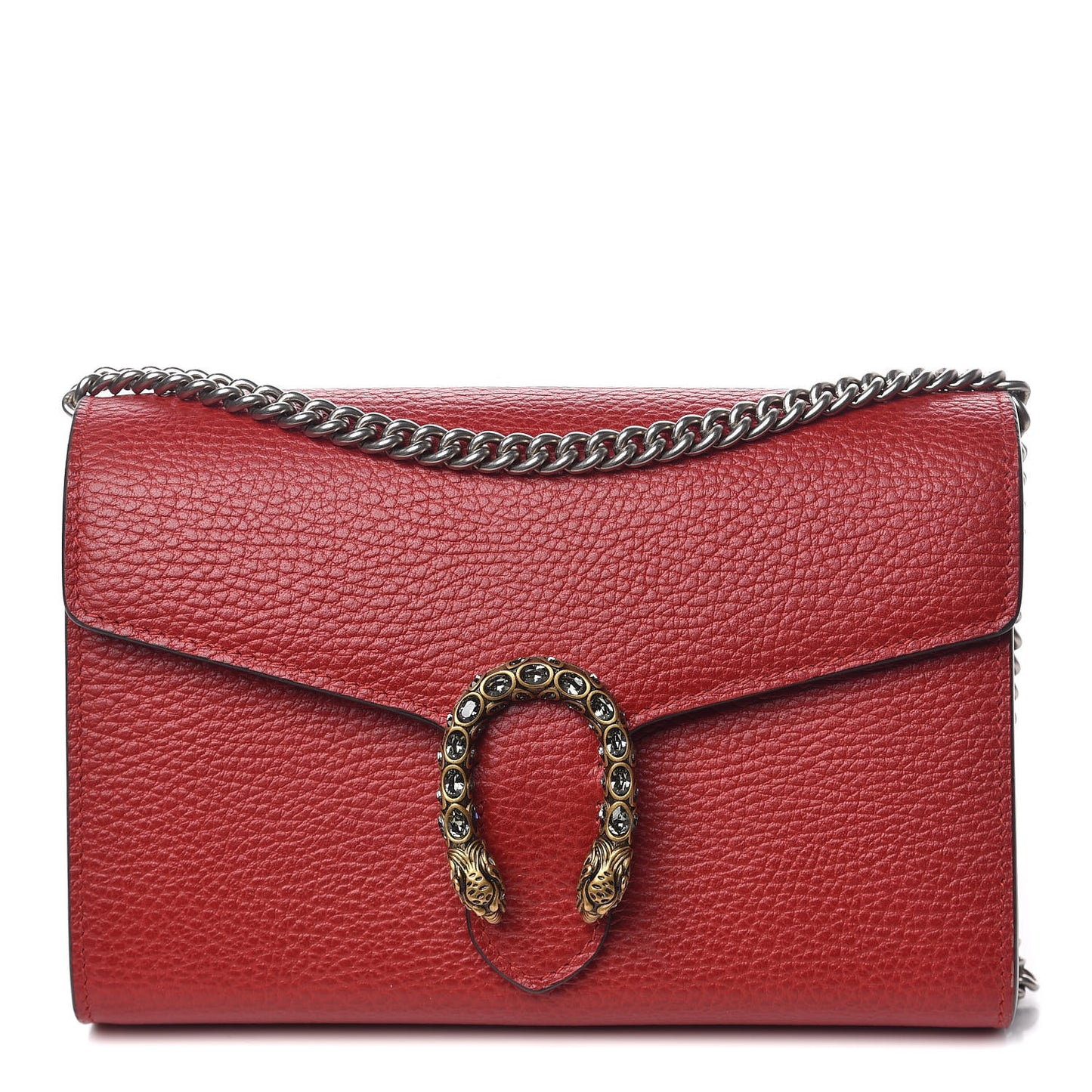 Calfskin Mini Dionysus Chain Wallet Hibiscus Red